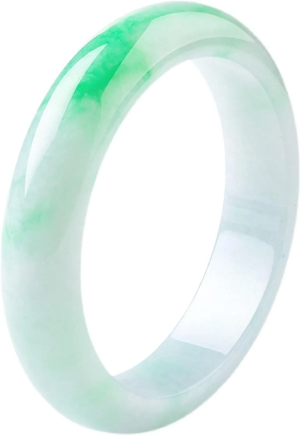Natural Jade Bangle Bracelet for Women Genuine Ice Species Transparent Light Green Temperament Bracelet