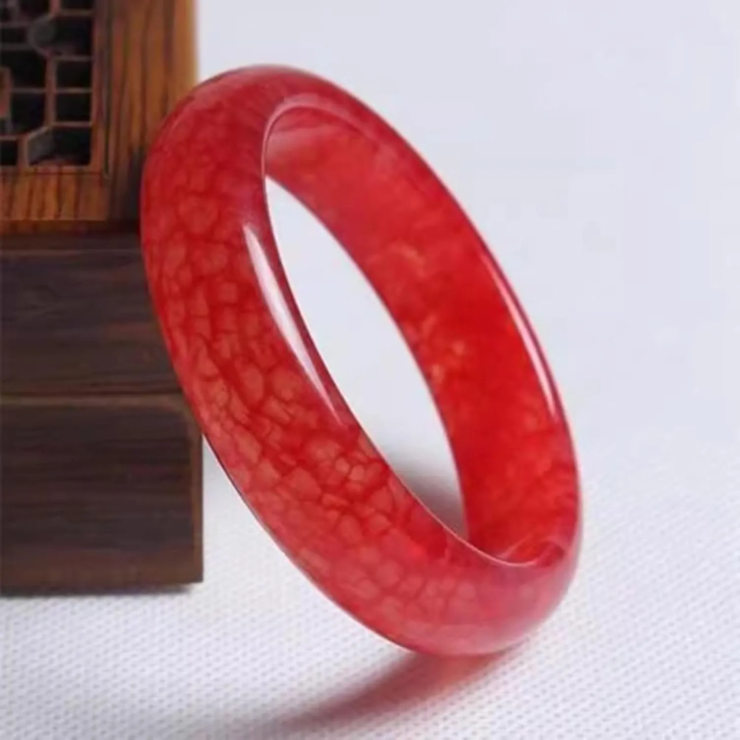 Natural Jade Bangle Bracelet for Women Genuine red Bracelet Healthy, Perfect, and Beautiful