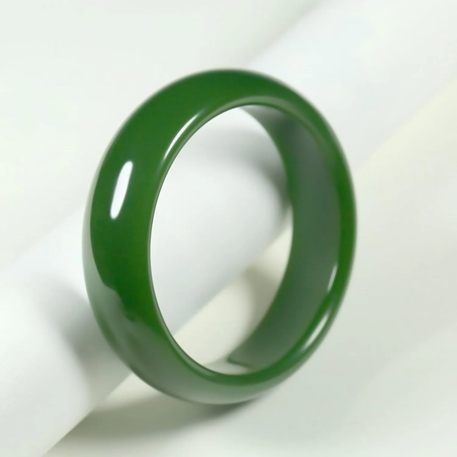 Natural Jade Bangle Bracelet for Women Genuine Sheep Fat Jade Ice Glutinous Green, Ice Transparent, Tender, Clear Color