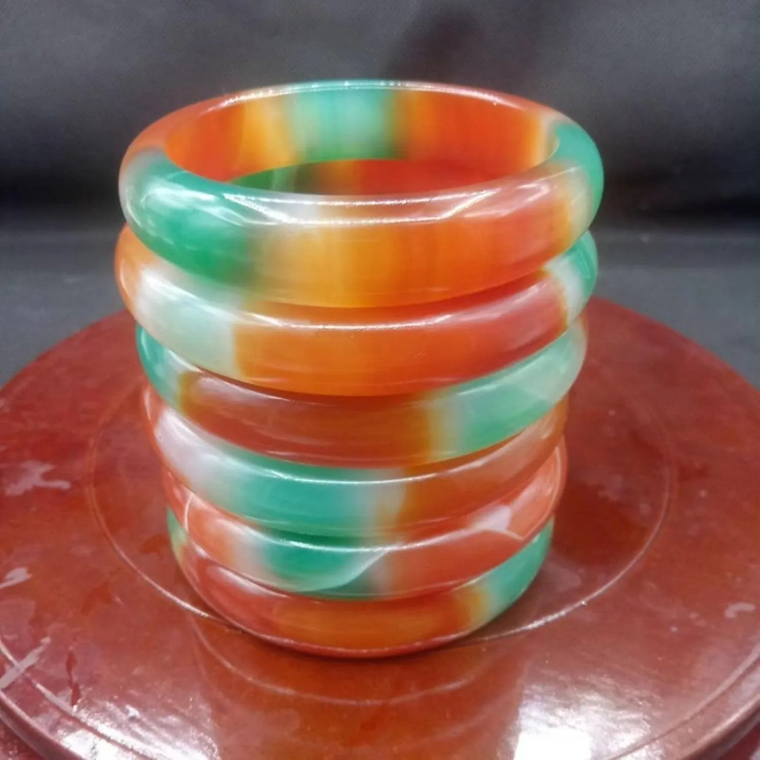 Natural Jade Bangle Bracelet For Women Genuine Three Color Colorful Jade Beautiful Bracelet