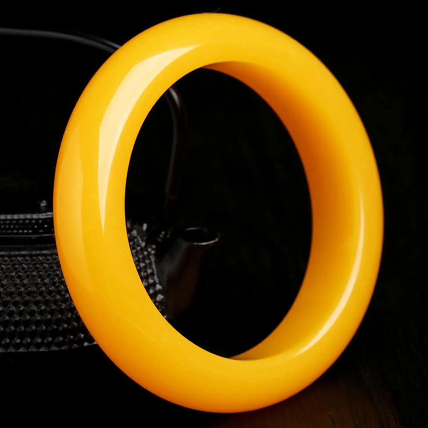 Natural Jade Bangle Bracelet for Women Genuine Yellow Agate Bracelet,Master's work,