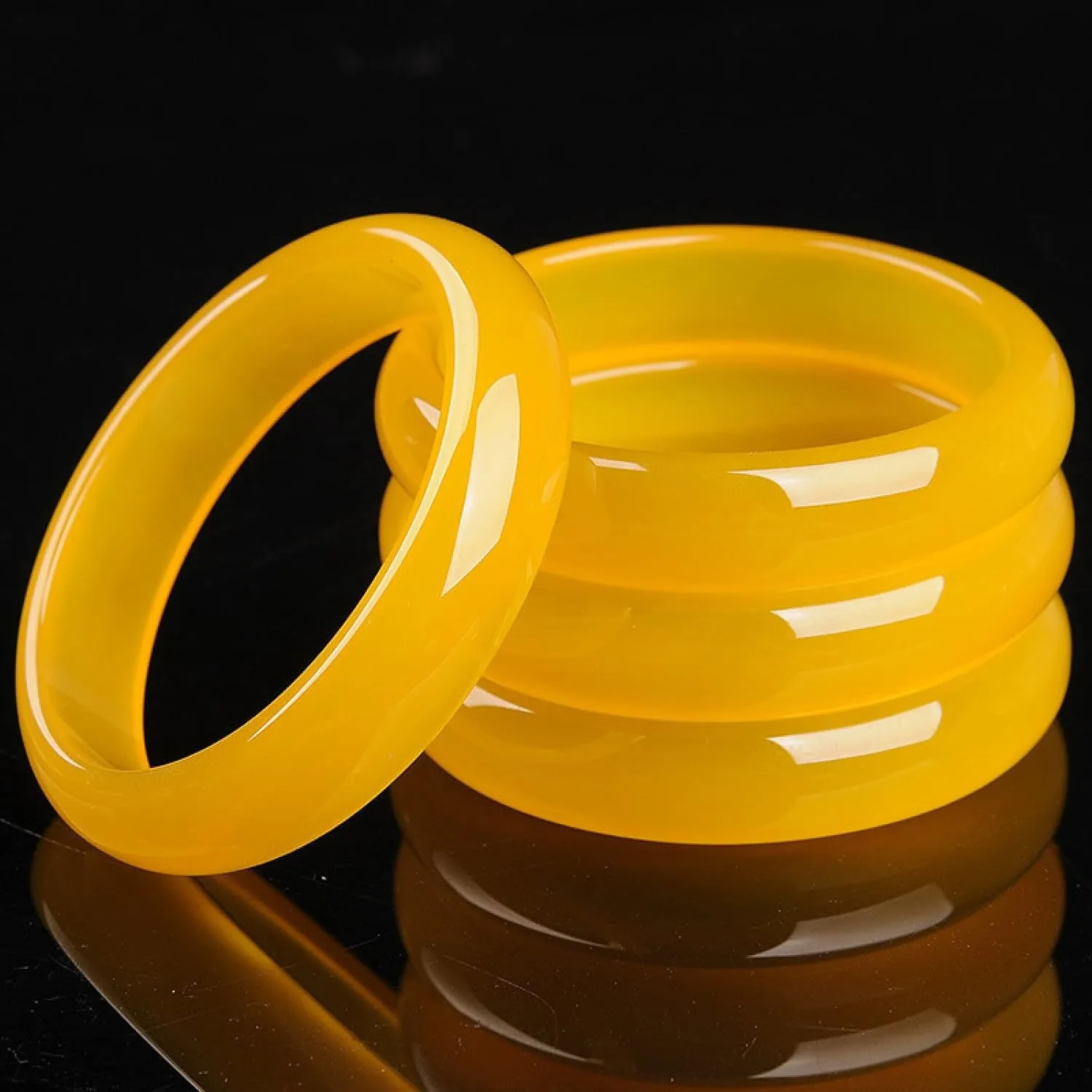 Natural Jade Bangle Bracelet For Women Genuine Yellow Chalcedony Bracelet, For Wife A Masterpiece By A Master,the Product Has Passed Verification