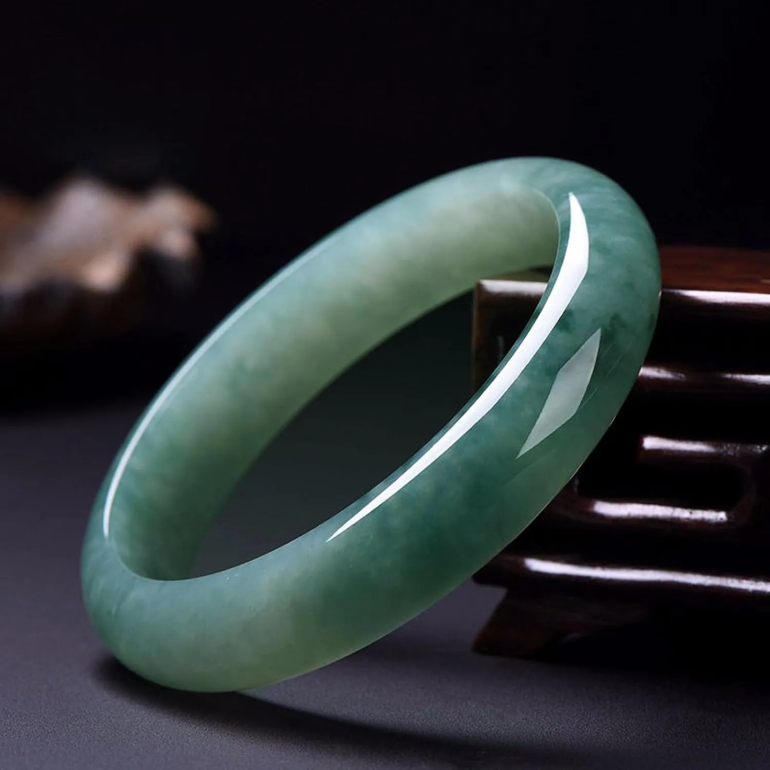 Natural Jade Bangle Bracelet for Women,genuine Green Jade Bracelet with Certificate