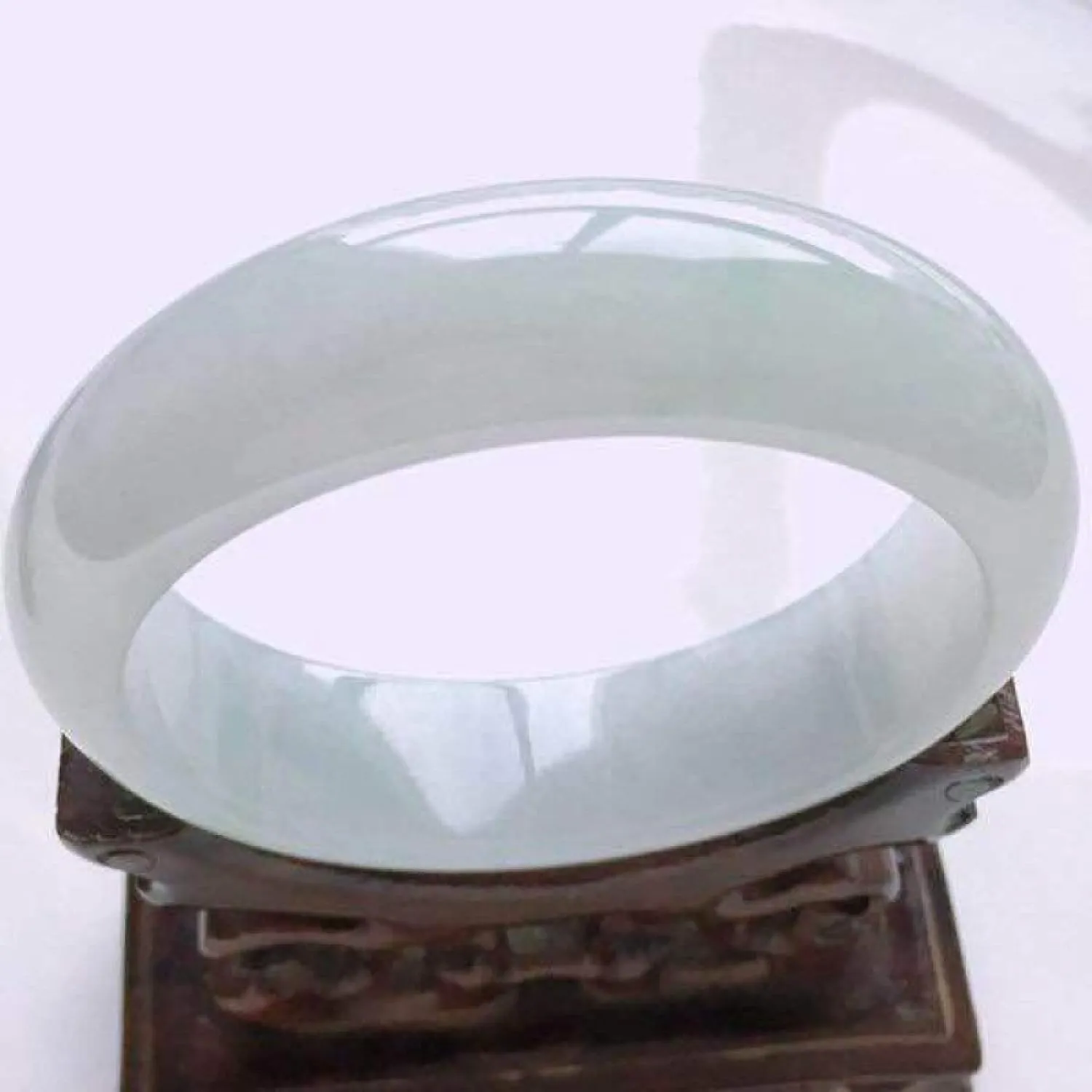 Natural Jade Bangle Bracelet for Women,Light Green Ice Good Luck Jadeite Bracelet,