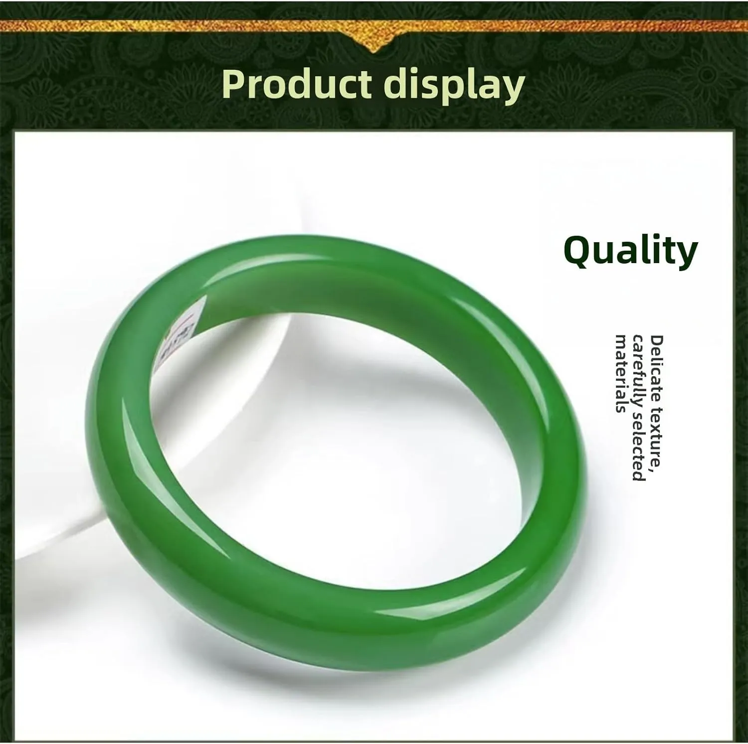 Natural Jade Bangle Bracelet, Traditional Round Style, Spinach Green??With Jewelry Box Send your mom to your colleague