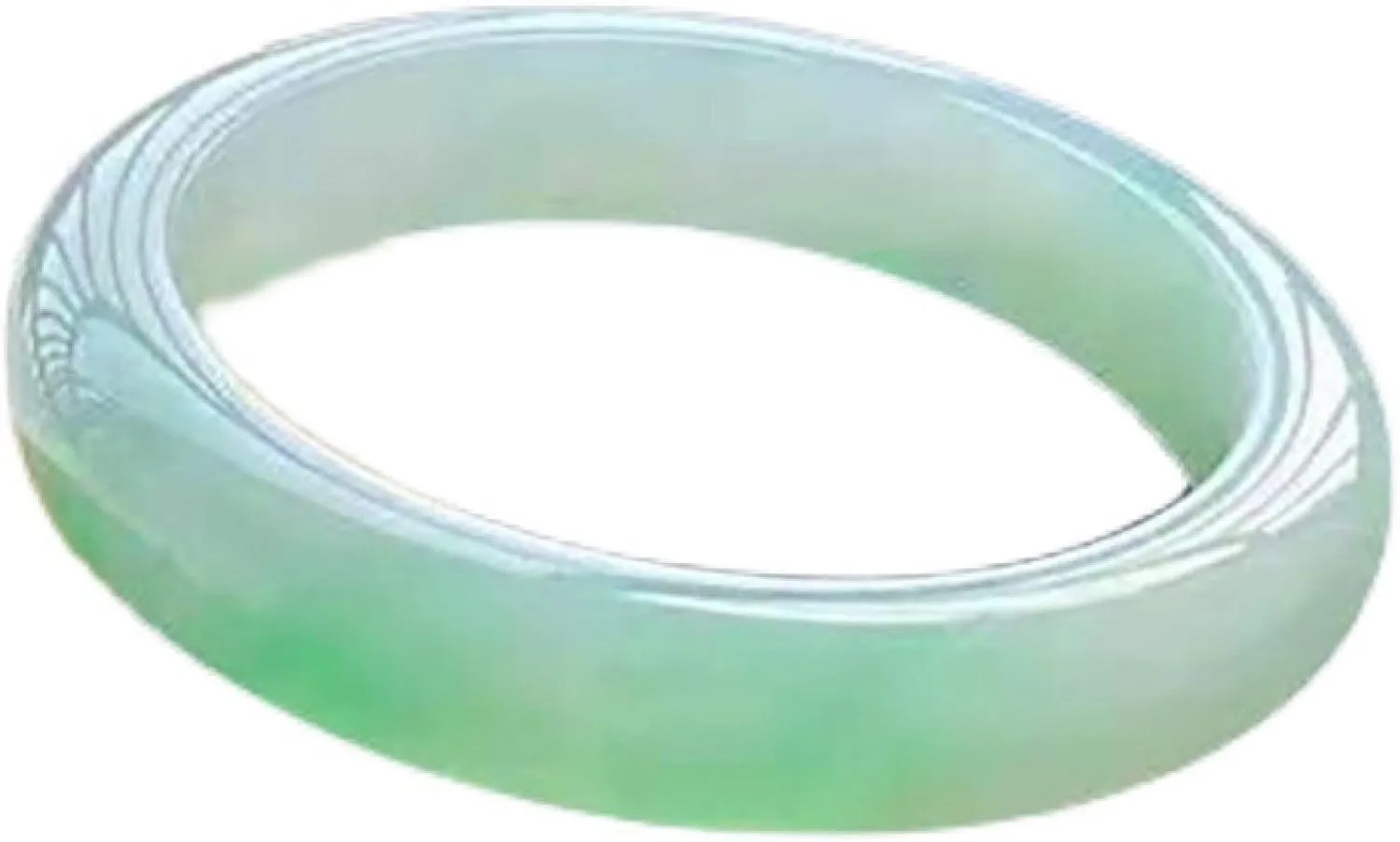 Natural Jade Bangle Bracelet,for Women Authentic, Light Green Flower Ice Waxy Chinese, JadeBracelet.