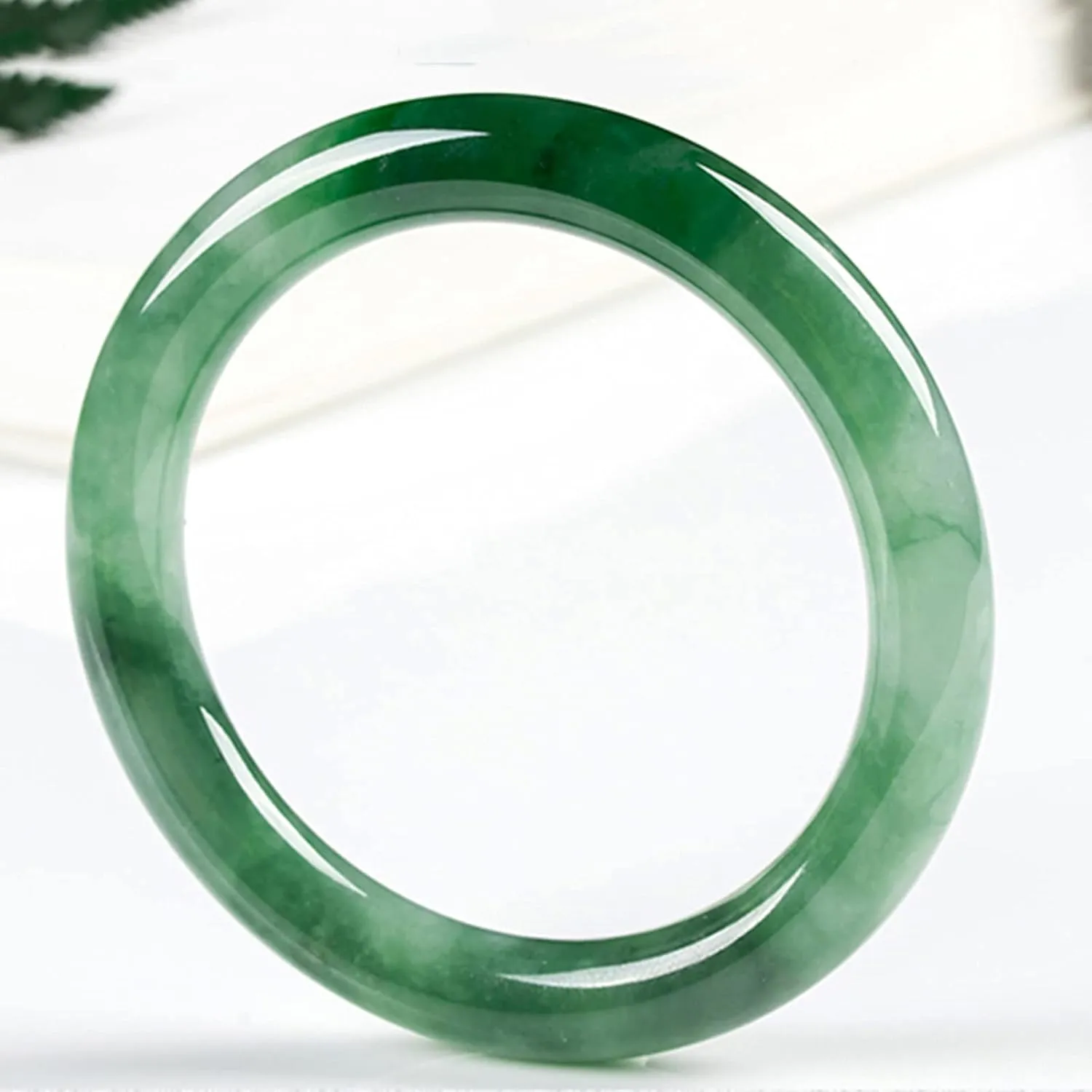 Natural Jade Bangle Green Jadeite Bracelet Fashion Simple And Generous Holiday Gifts For Women With Gift Box