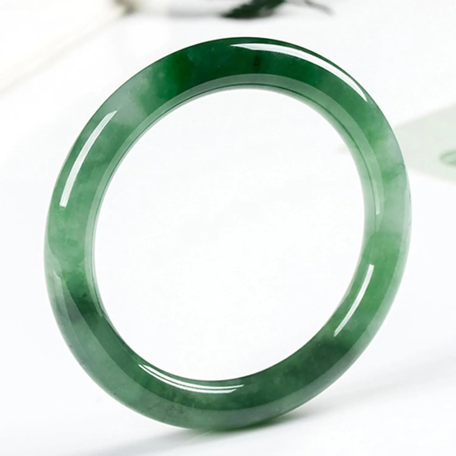 Natural Jade Bangle Green Jadeite Retro Bracelet Fashion Simple And Generous Holiday Gifts For Women With Gift Box