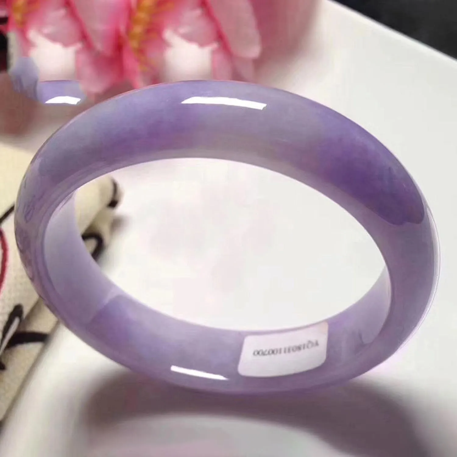 Natural Jade Bracelet For Women, Genuine Ice Purple Jade Bracelet, Master Work, National Inspection Certificate