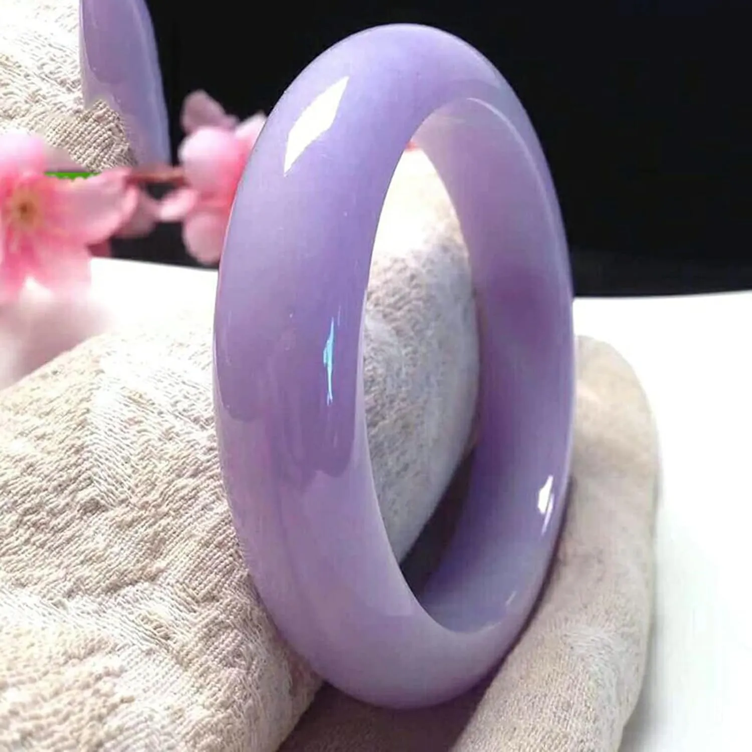 Natural Jade Bracelet For Women, Genuine Ice Purple Jade Bracelet, Master Work, National Inspection Certificate