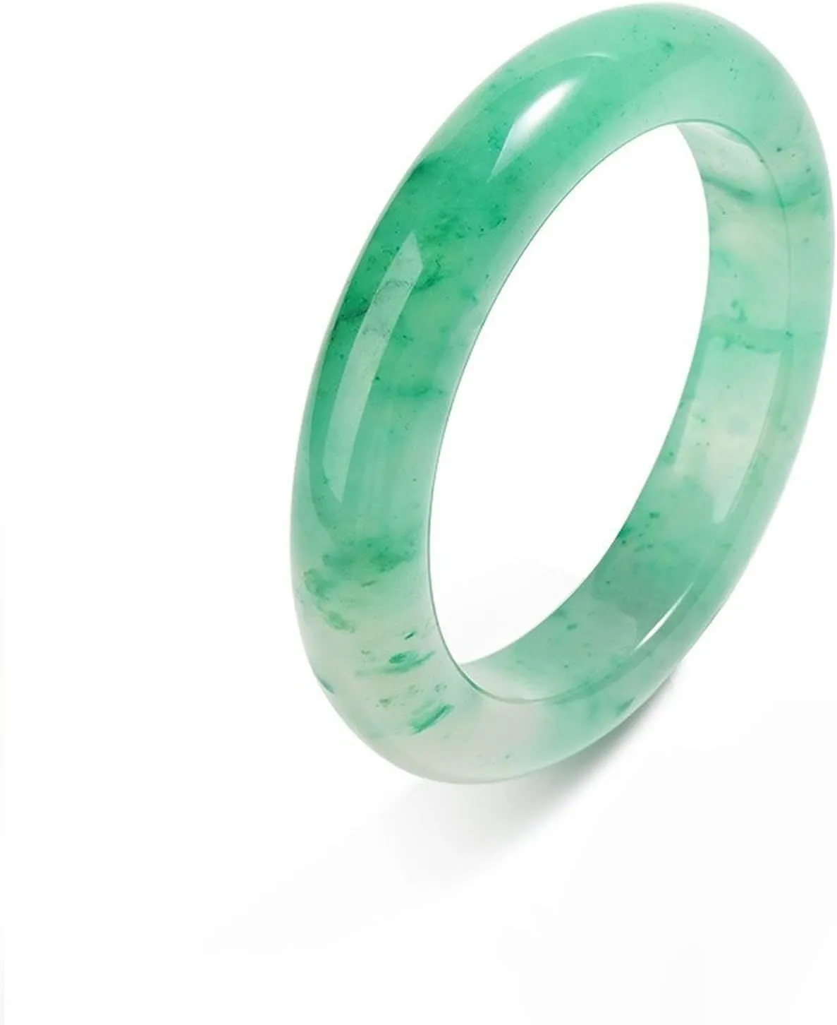 Natural jade bracelet for women, handmade A-grade African jade, ice floating flowers, consecrated by the abbot of Mount Wutai with certificate