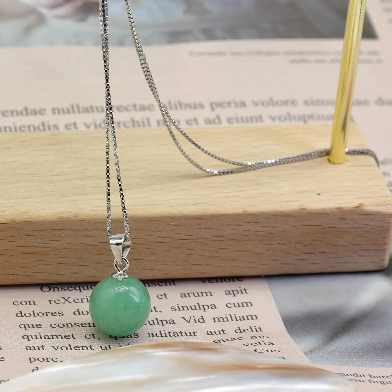 Natural Jade Pendant Necklace 925 Sterling Silver Chain Necklace Adjustable Protective Necklace For Women (Jade)