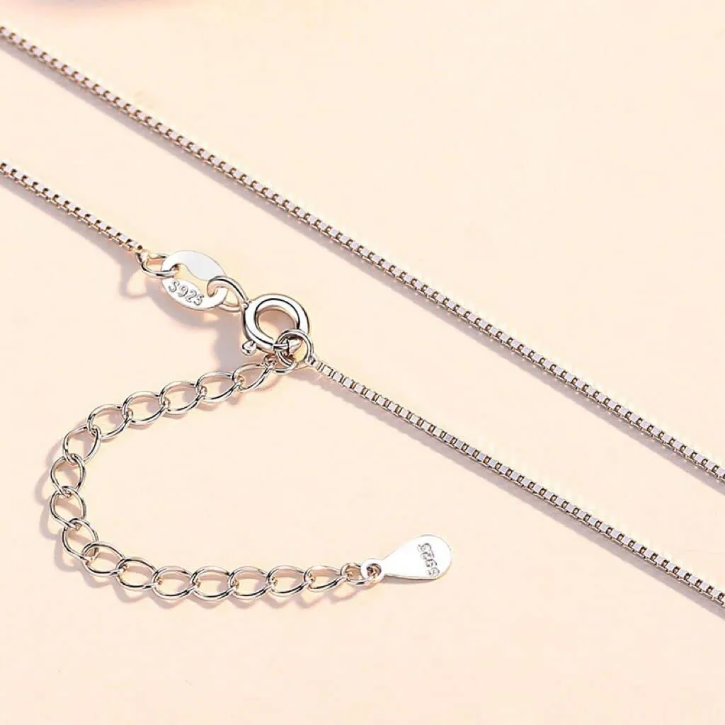 Natural Jade Pendant Necklace 925 Sterling Silver Chain Necklace Adjustable Protective Necklace For Women (Jade)