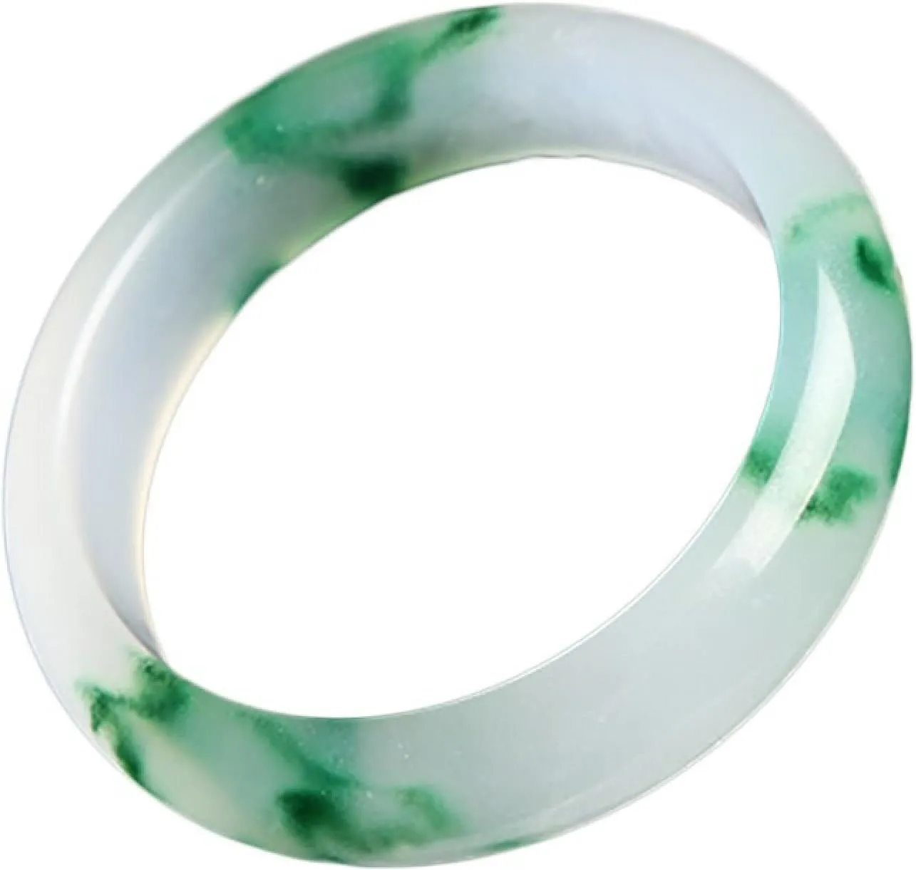 Natural jadeite bracelet, genuine white and green floating flowers for women, quartz jewelry