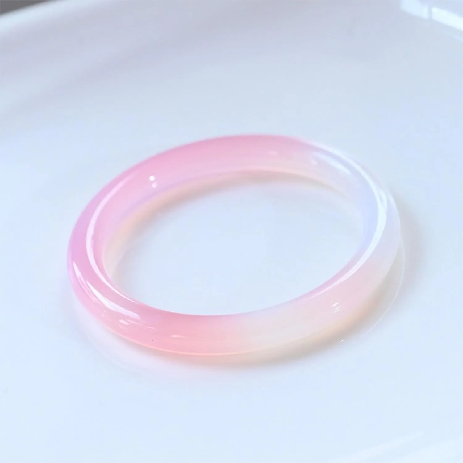 Natural ladies jade bracelet, A-grade jade, pink, agate round bracelet for women,