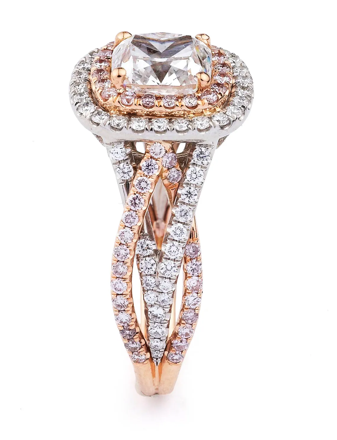 Natural Pink Diamond Engagement Ring