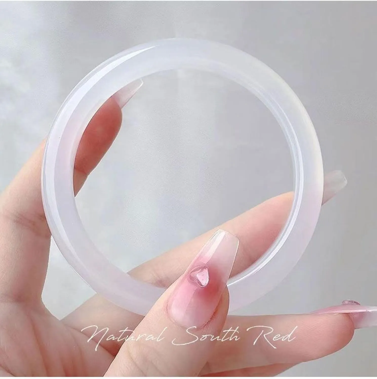 Natural White Genuine Jadeite Bracelet For Women,Ice Transparent Vintage Agate,Handmade