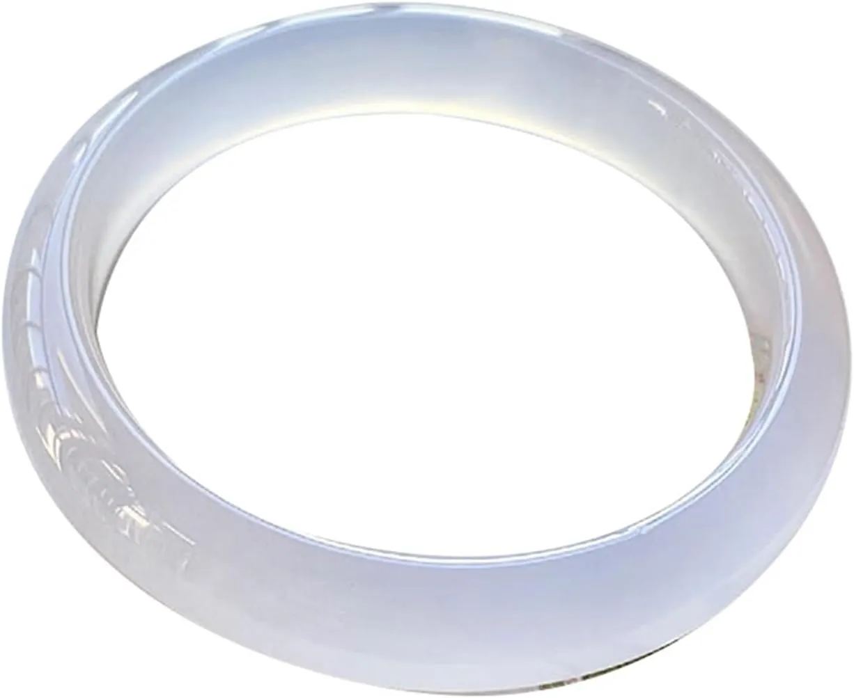 Natural White Genuine Jadeite Bracelet For Women,Ice Transparent Vintage Agate,Handmade