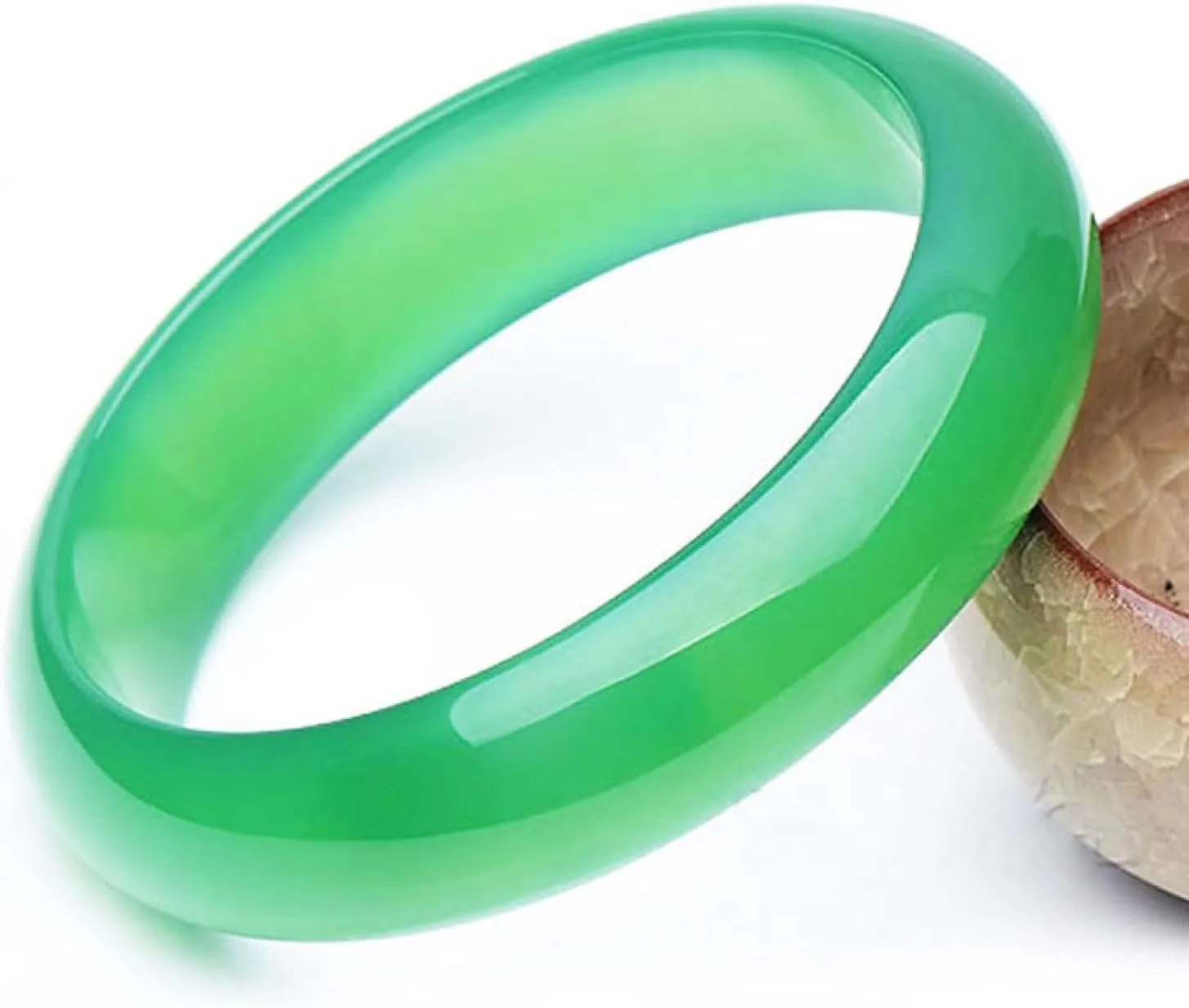 New Natural Jade Bangle Bracelet For Women Ice Brazilian Women's Model 100% A-grade Genuine Green Chalcedony Bracelet