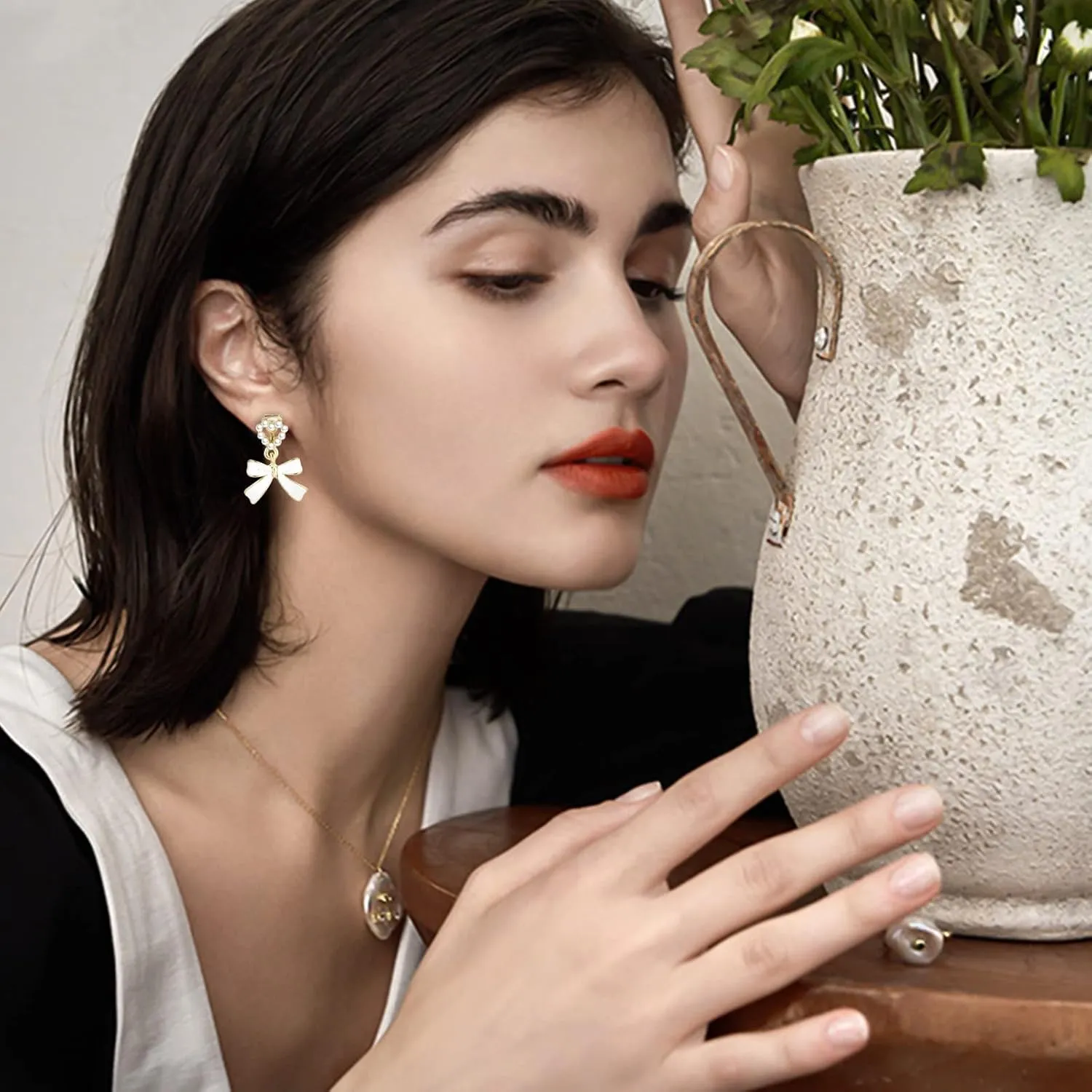 NEWITIN 16 Pairs Clip On Earrings for Women Cute Earring Charming Fashion Dangle Drop Earring Non Piercing Clip on Dangle Earrings for Women