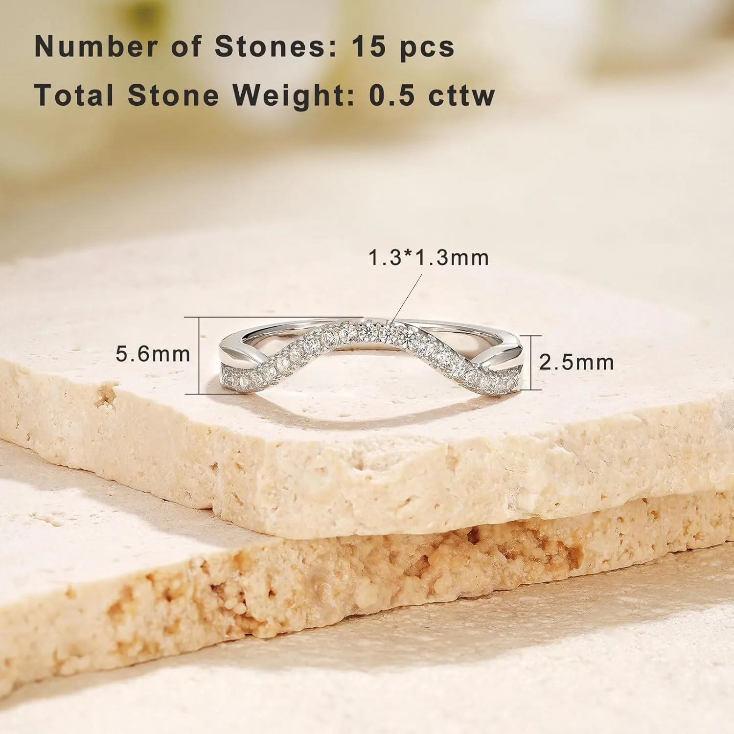 Newshe Jewellery Wedding Band Eternity Ring for Women AAAAA Cubic Zirconia Twisted 925 Sterling Silver Size 5-10