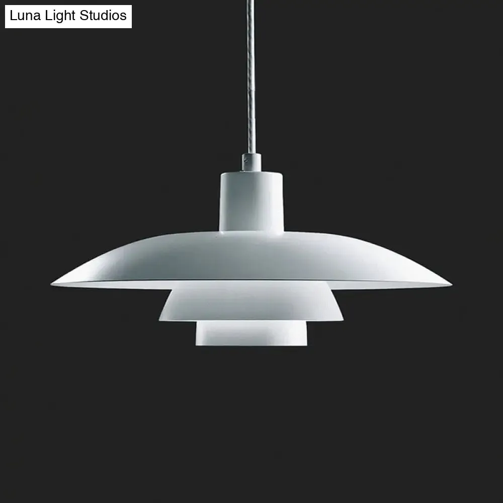 Nordic 3-Layer Shade Pendant Lamp: White Ceiling Light for Sitting Room