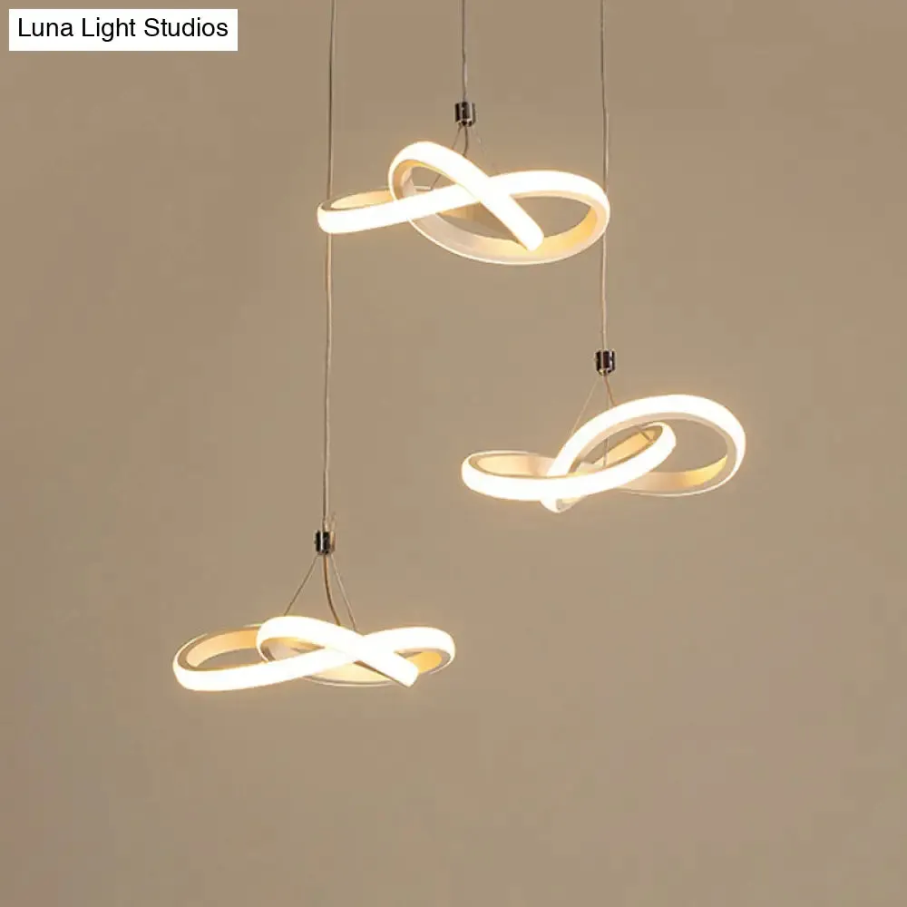 Nordic Style Seamless Curves Pendant LED Light for Dining Room - Aluminum Hangable Lighting