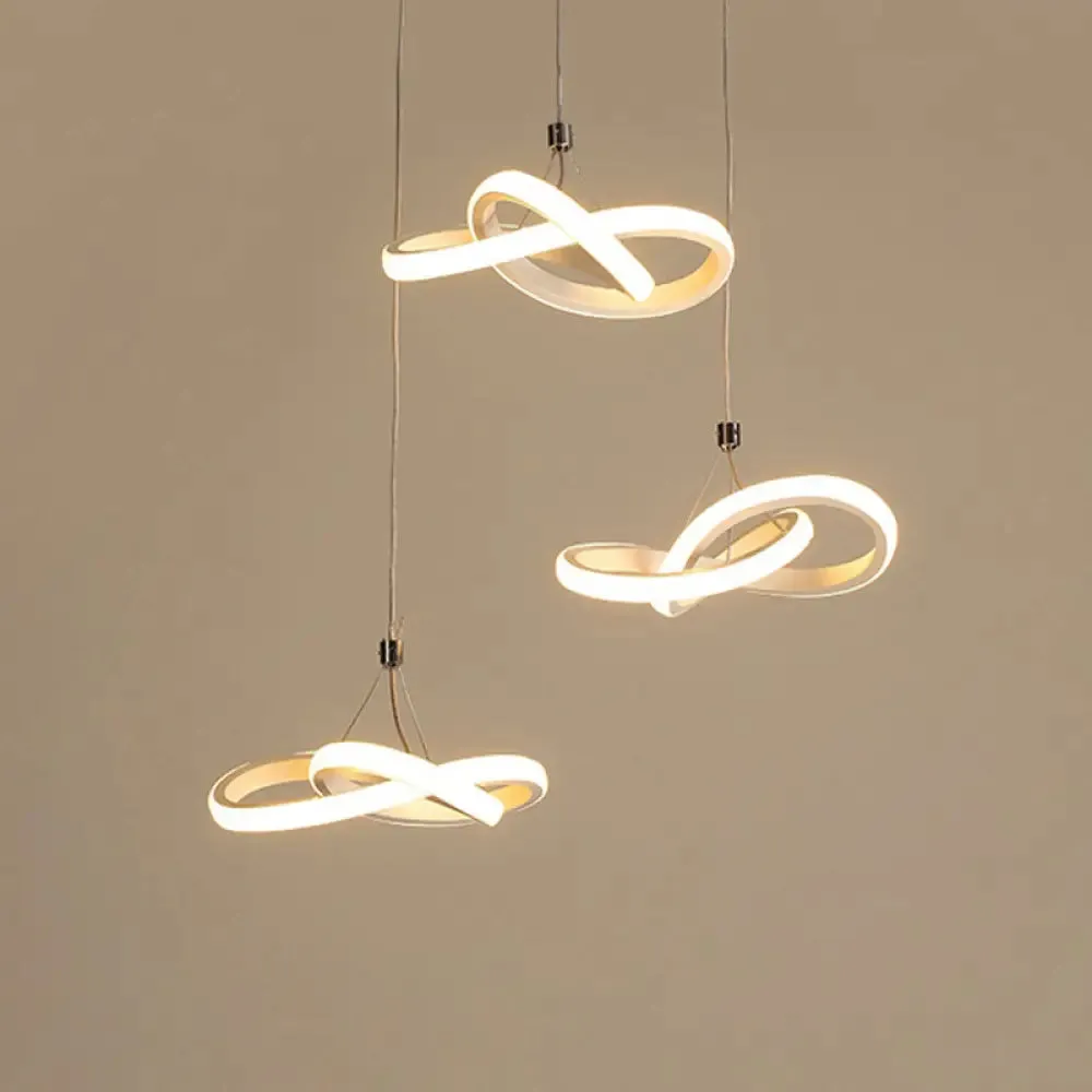 Nordic Style Seamless Curves Pendant LED Light for Dining Room - Aluminum Hangable Lighting