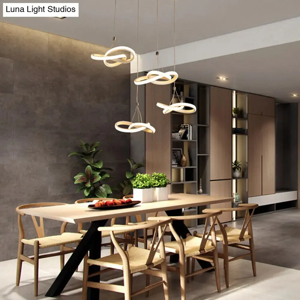 Nordic Style Seamless Curves Pendant LED Light for Dining Room - Aluminum Hangable Lighting