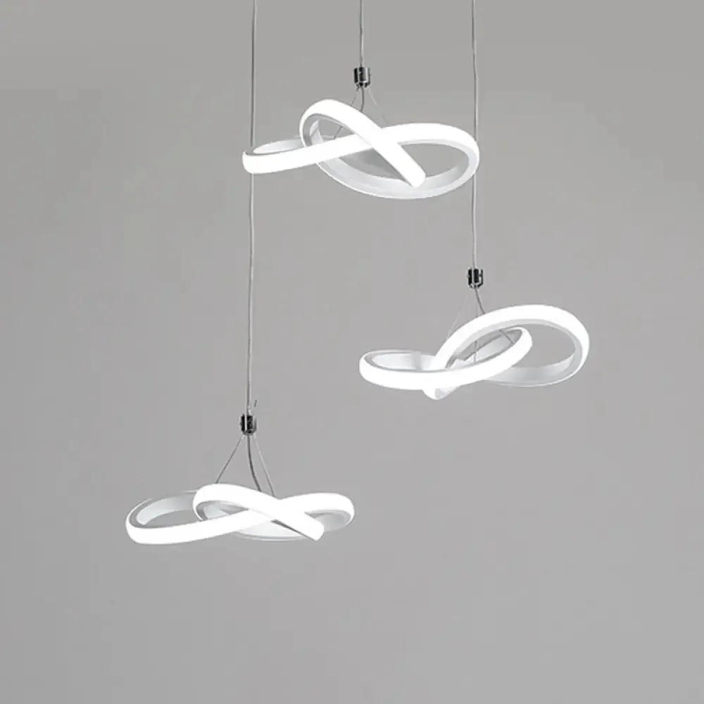 Nordic Style Seamless Curves Pendant LED Light for Dining Room - Aluminum Hangable Lighting
