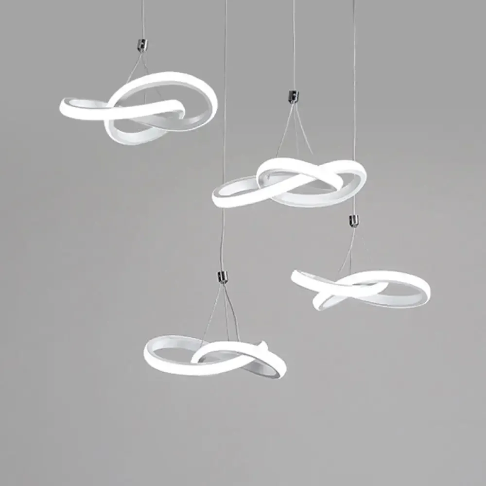 Nordic Style Seamless Curves Pendant LED Light for Dining Room - Aluminum Hangable Lighting