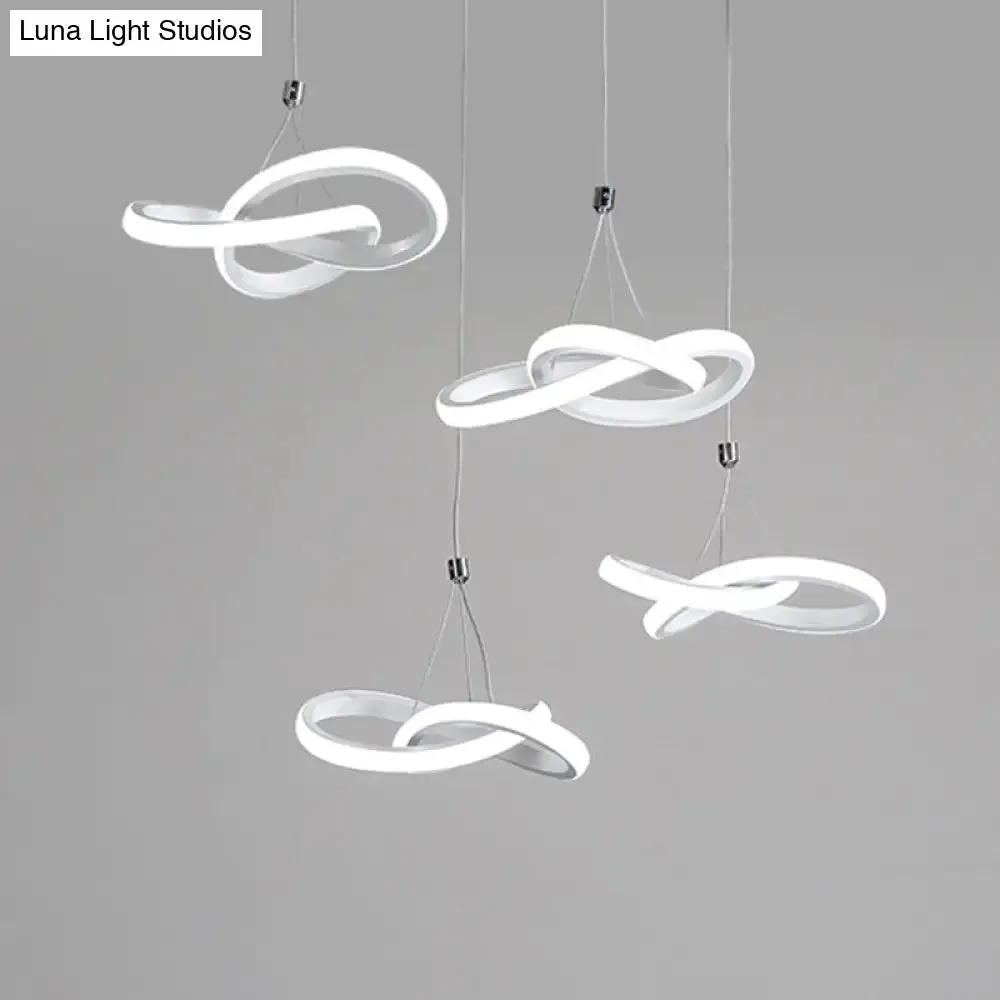 Nordic Style Seamless Curves Pendant LED Light for Dining Room - Aluminum Hangable Lighting