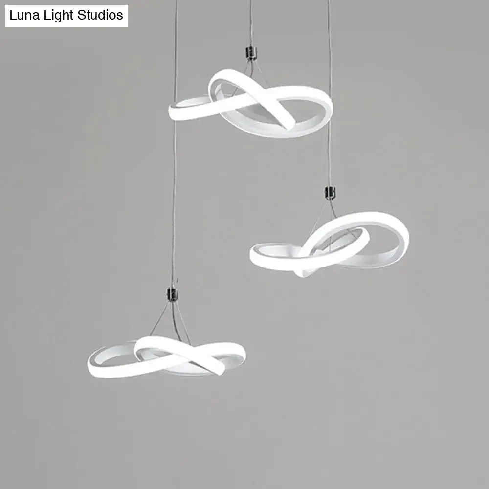 Nordic Style Seamless Curves Pendant LED Light for Dining Room - Aluminum Hangable Lighting
