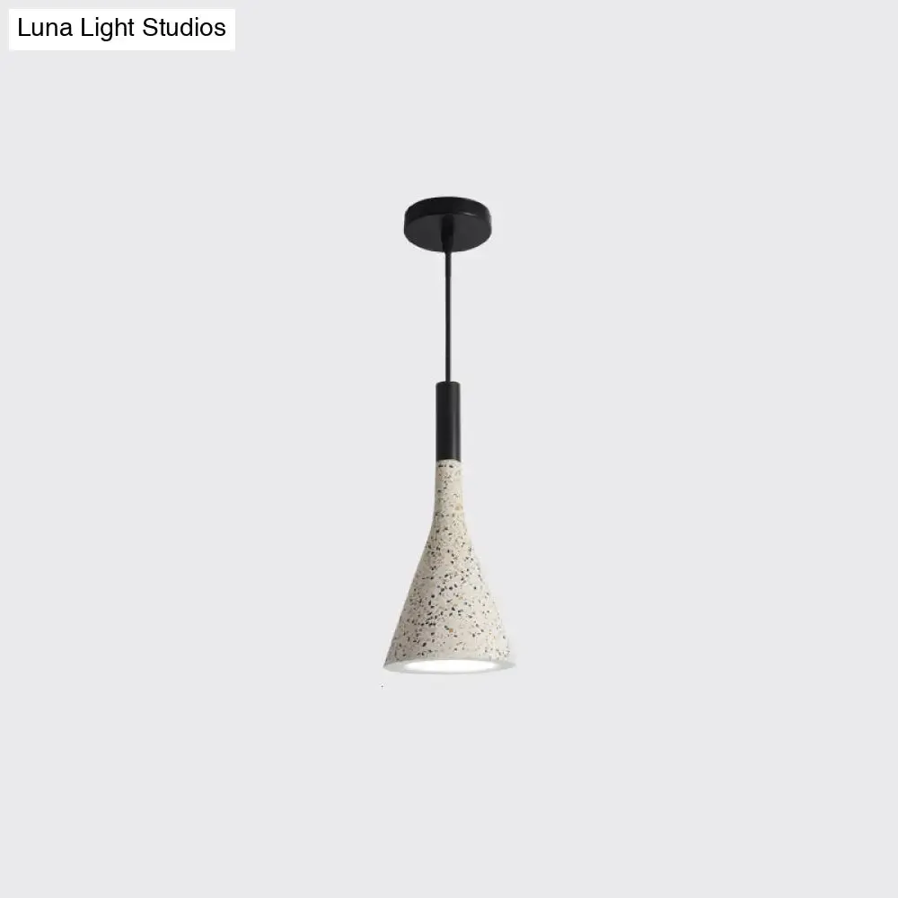 Nordic Terrazzo Geometric Pendant Light with Single White Bulb