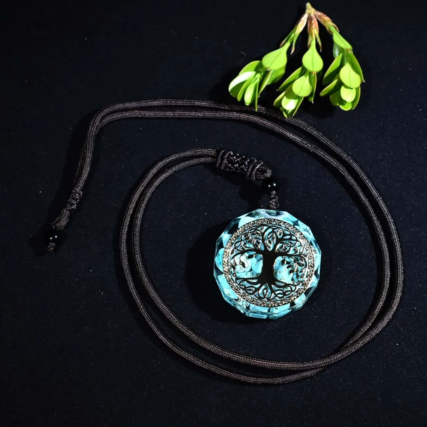 Orgonite Tree of Life Turquoise Necklace