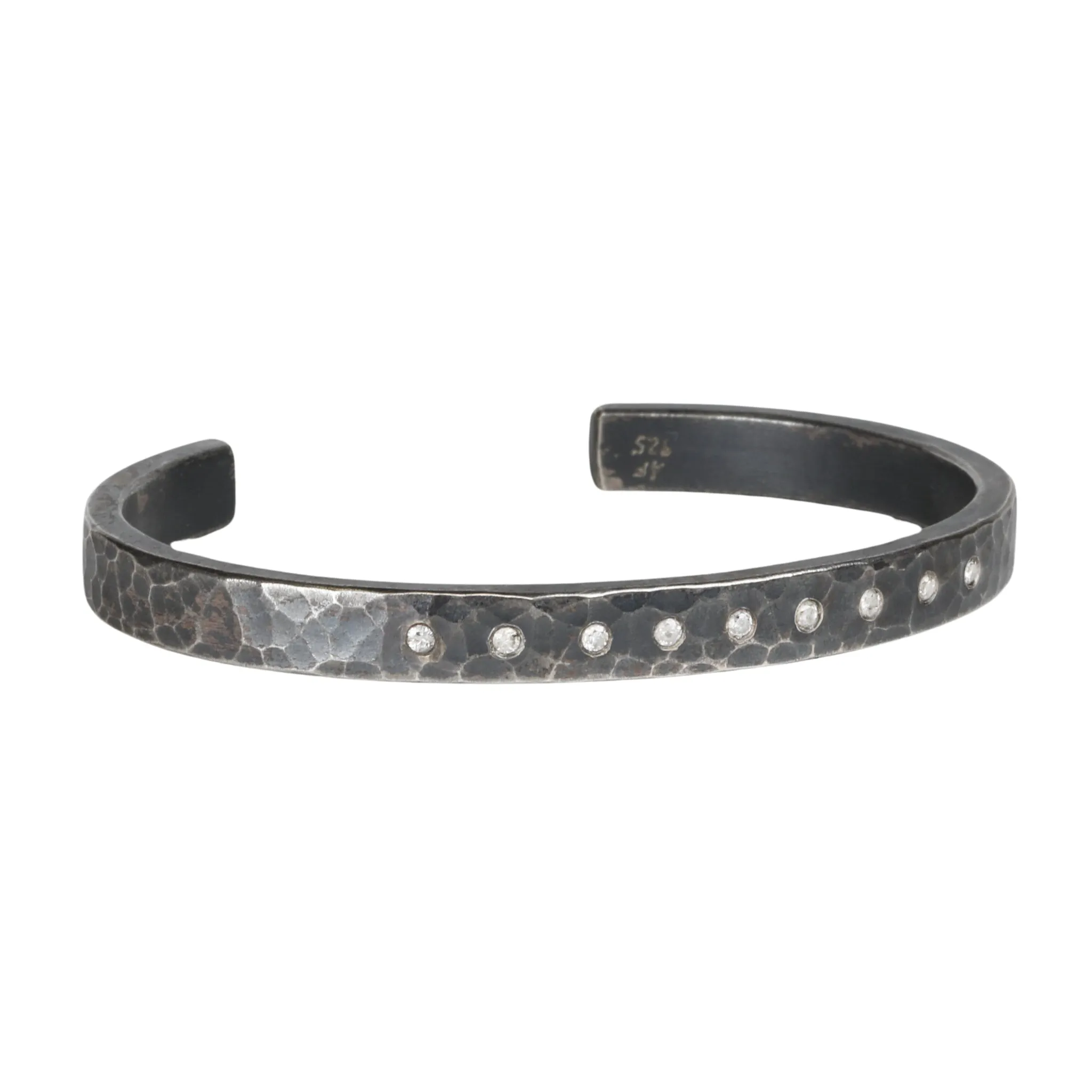 Oxidized Sterling Silver Cuff with Silvermist Diamonds