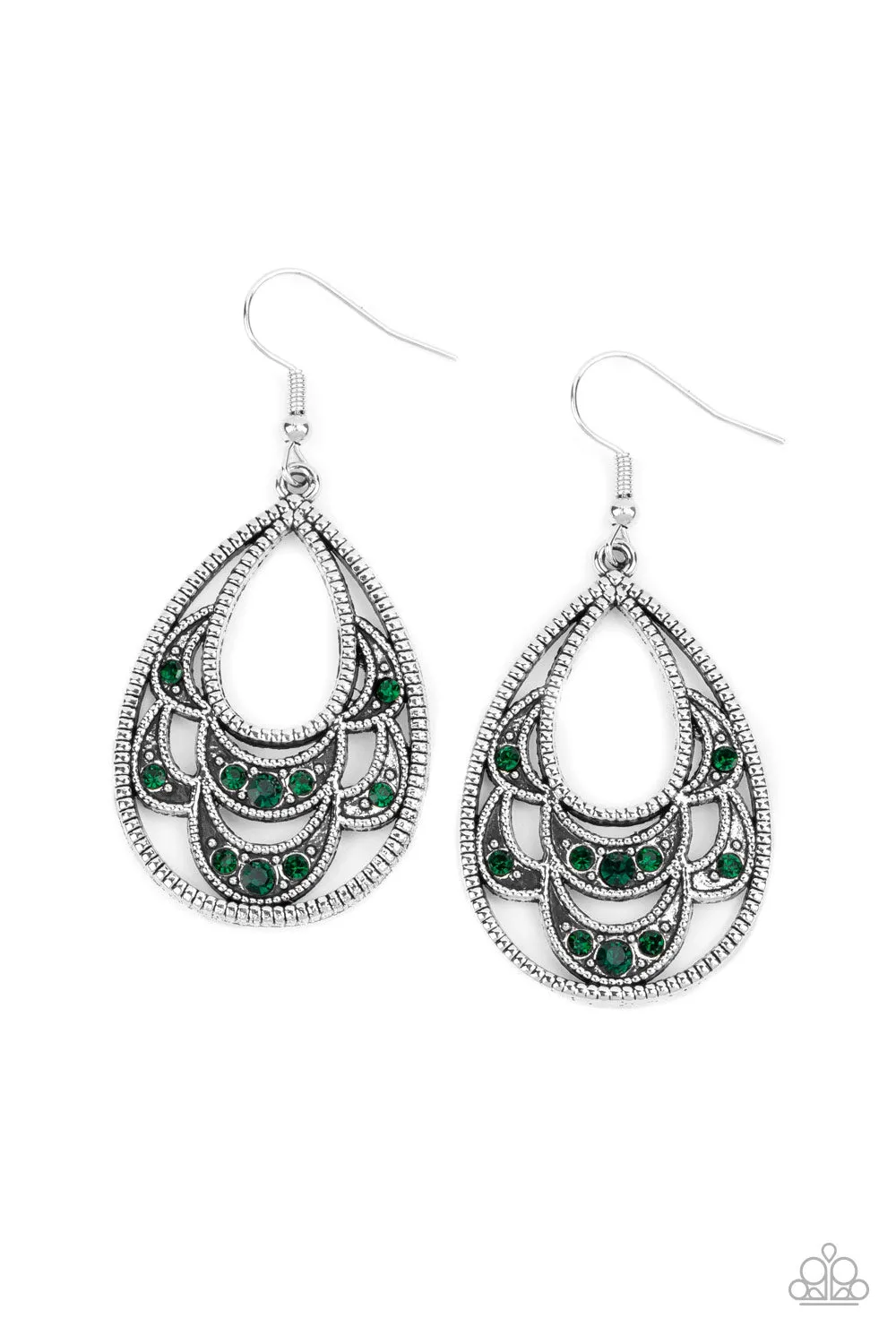 Paparazzi Malibu Macrame Green Earrings