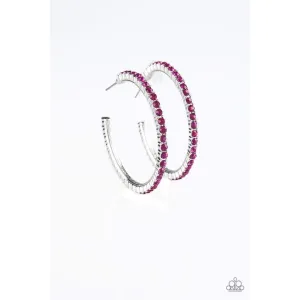 Paparazzi Must Be The Money Pink Post Hoop Earrings