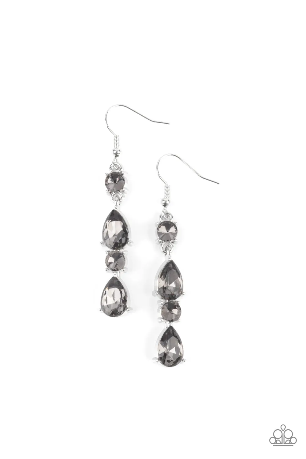 Paparazzi Raise Your Glass to Glamorous Silver Fishhook Earrings - P5DA-SVXX-099XX