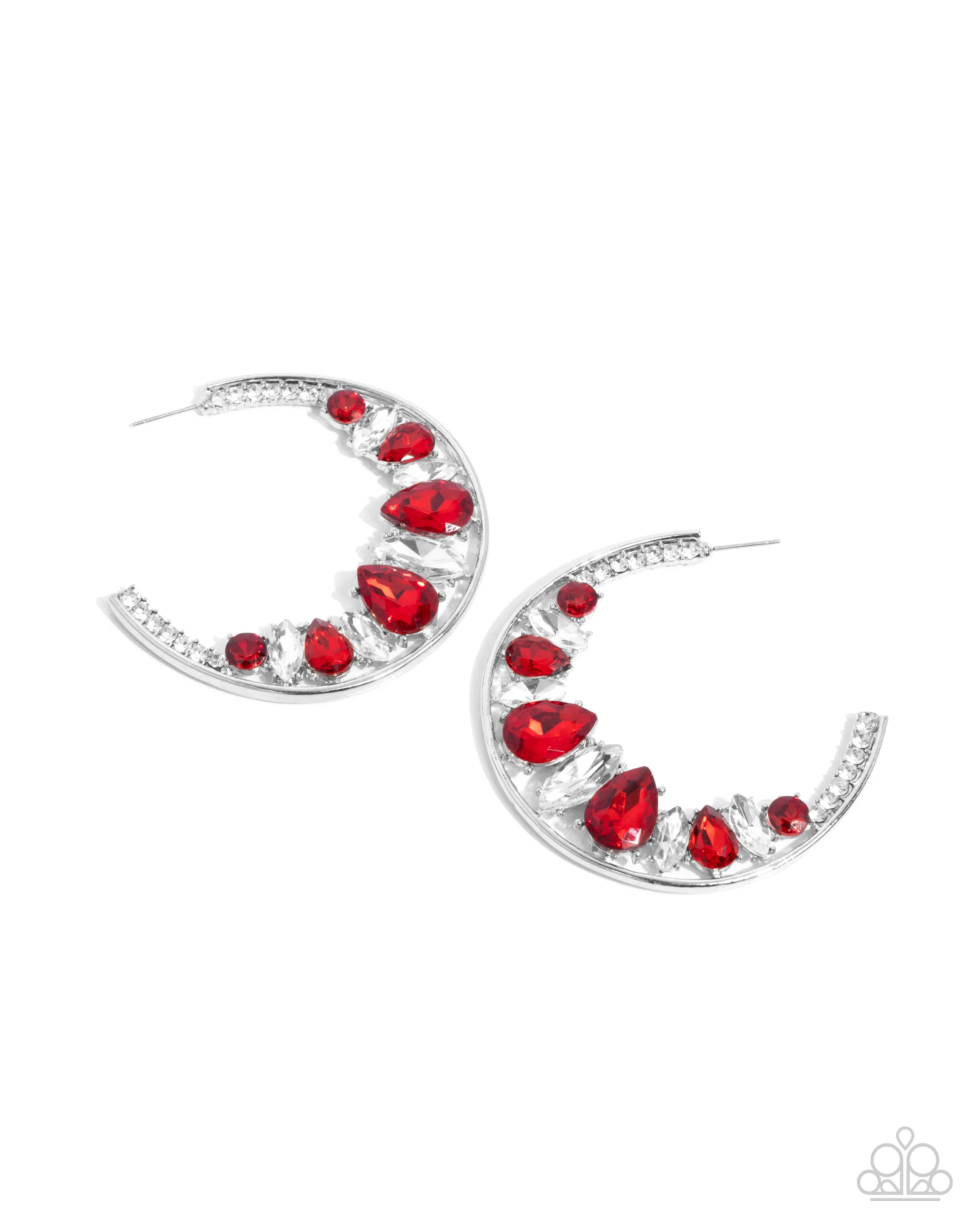 Paparazzi Refined Rewind - Red Hoops Earring  P5HO-RDXX-036XX