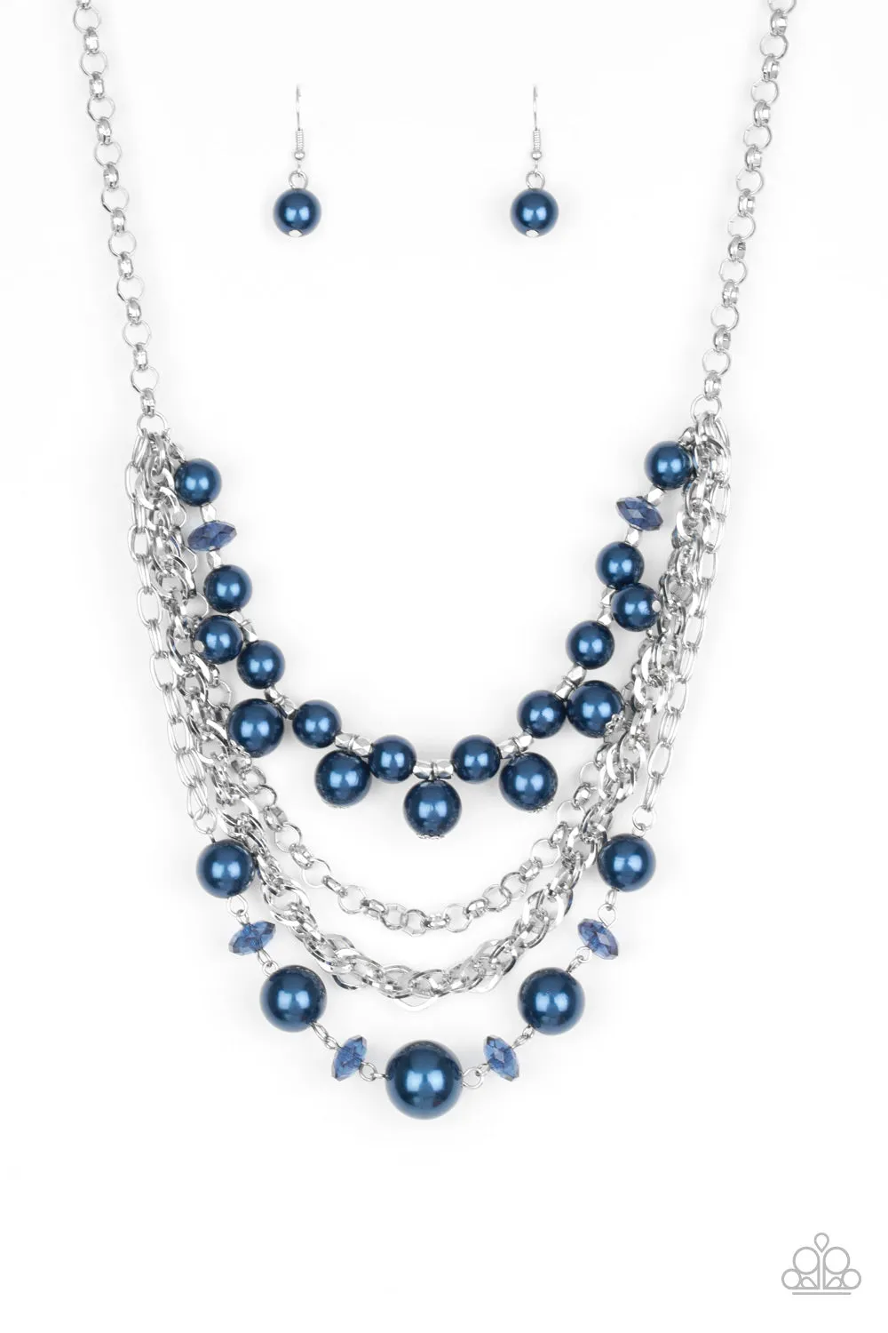 Paparazzi Rockin' Rockette Blue Short Necklace - P2ST-BLXX-023XX
