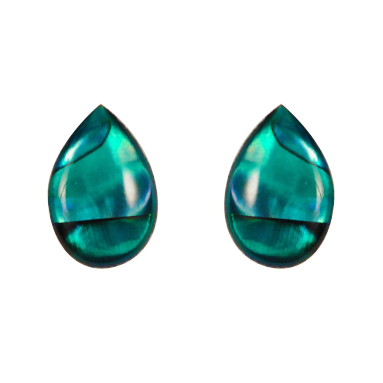 Paua Water Drop Stud Earrings