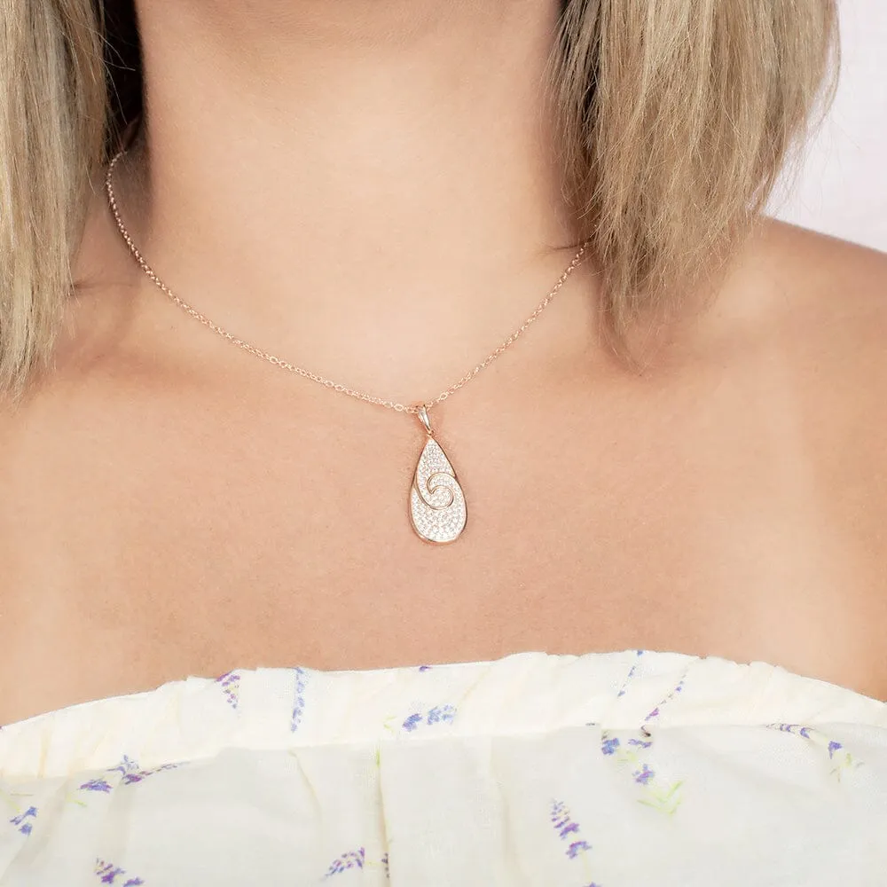 Pavé Nalu Teardrop Pendant