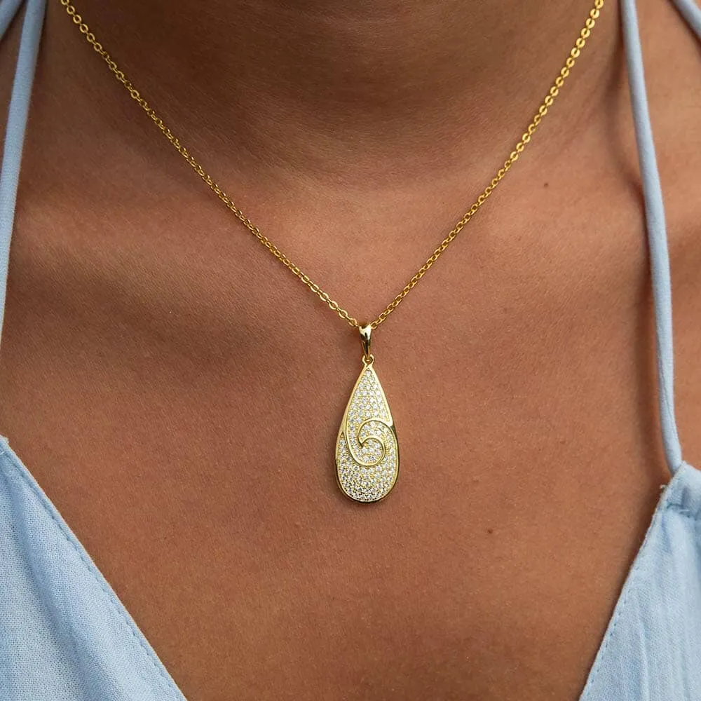 Pavé Nalu Teardrop Pendant