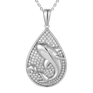 Pavé Shark Teardrop Pendant
