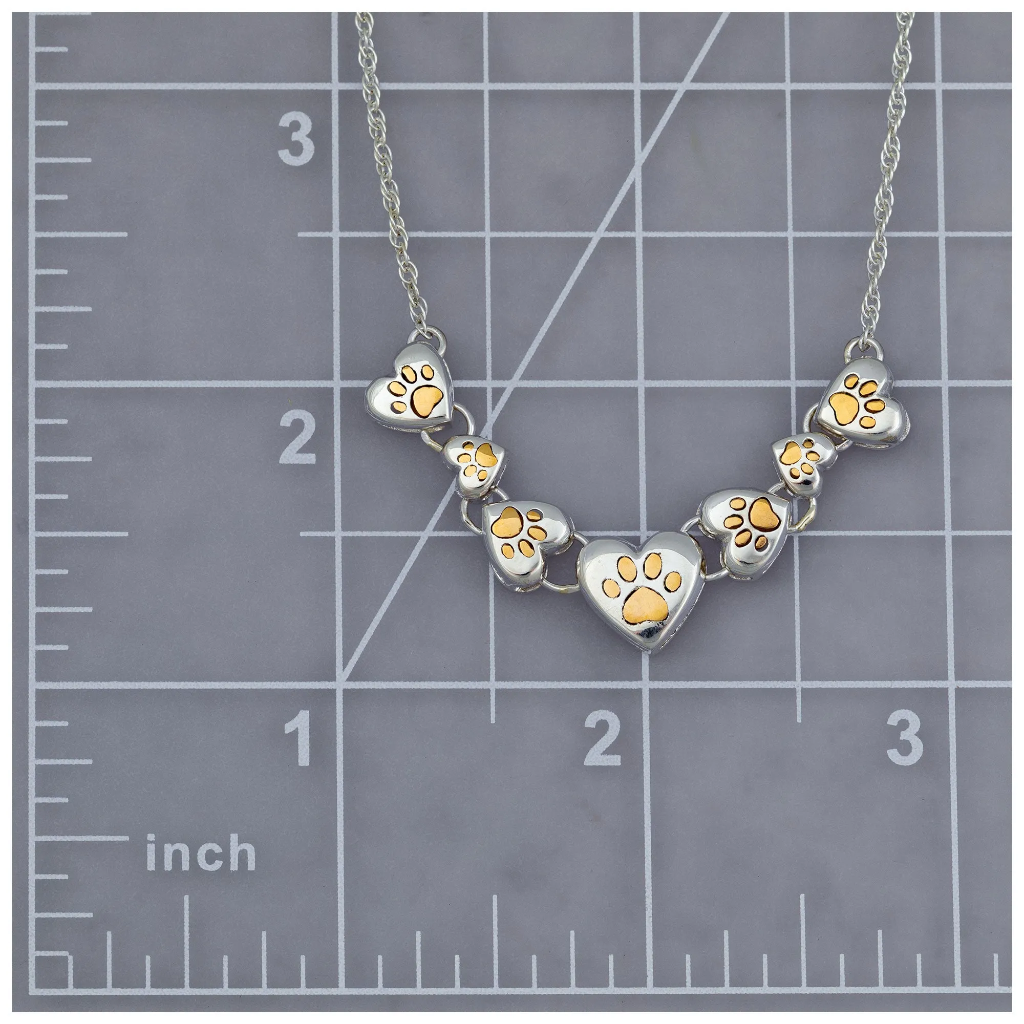 Paws In My Heart Sterling & Brass Necklace
