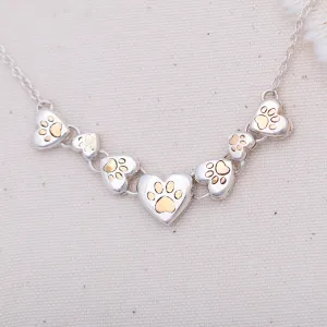Paws In My Heart Sterling & Brass Necklace