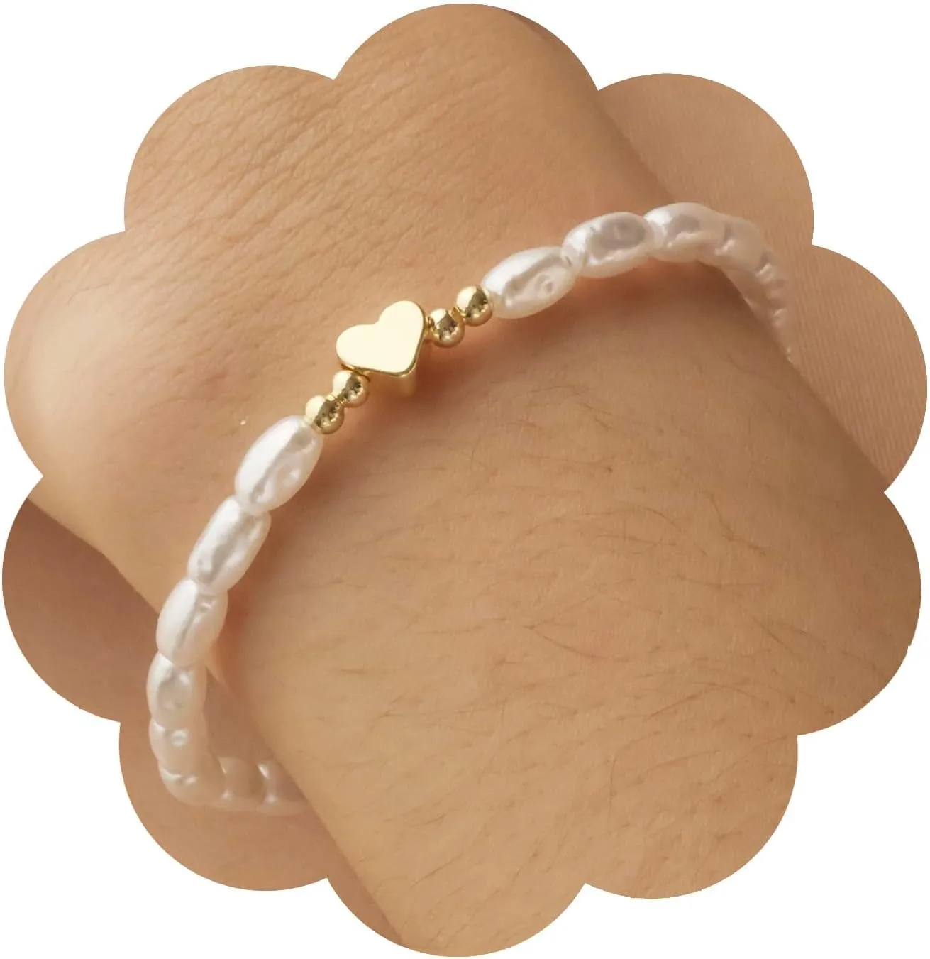 Pearl Bracelets for Women, Gold Pearl Bracelet, Pearl Bracelets for Women Gold, Freshwater Pearl Bracelet, Dainty Pearl Bracelet, 14K Gold Plated Bracelets, Dainty Pearls Beaded Chain