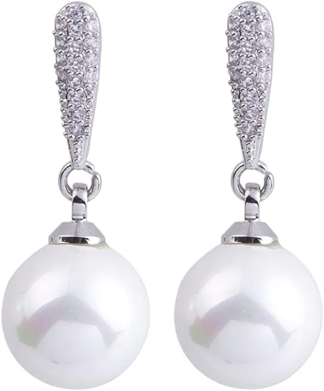 Pearl Drop Clip On Earrings for Women Not Pierced Clip On Pearl Earrings