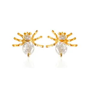Petite Shimmering CZ Stud Spider Earrings
